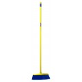 VASSOURA AZUL/AMARELA PLANA 25 CM COM CABO ALTA QUALIDADE