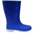 BOTA BORRACHA PVC AZUL/CINZA SENHORA CANO CURTO 
