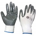 LUVA EM NYLON BRANCO E NITRIL CINZENTO N119