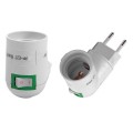 ADAPTADOR FICHA MACHO LAMPADA E27 COM INTERRUPTOR